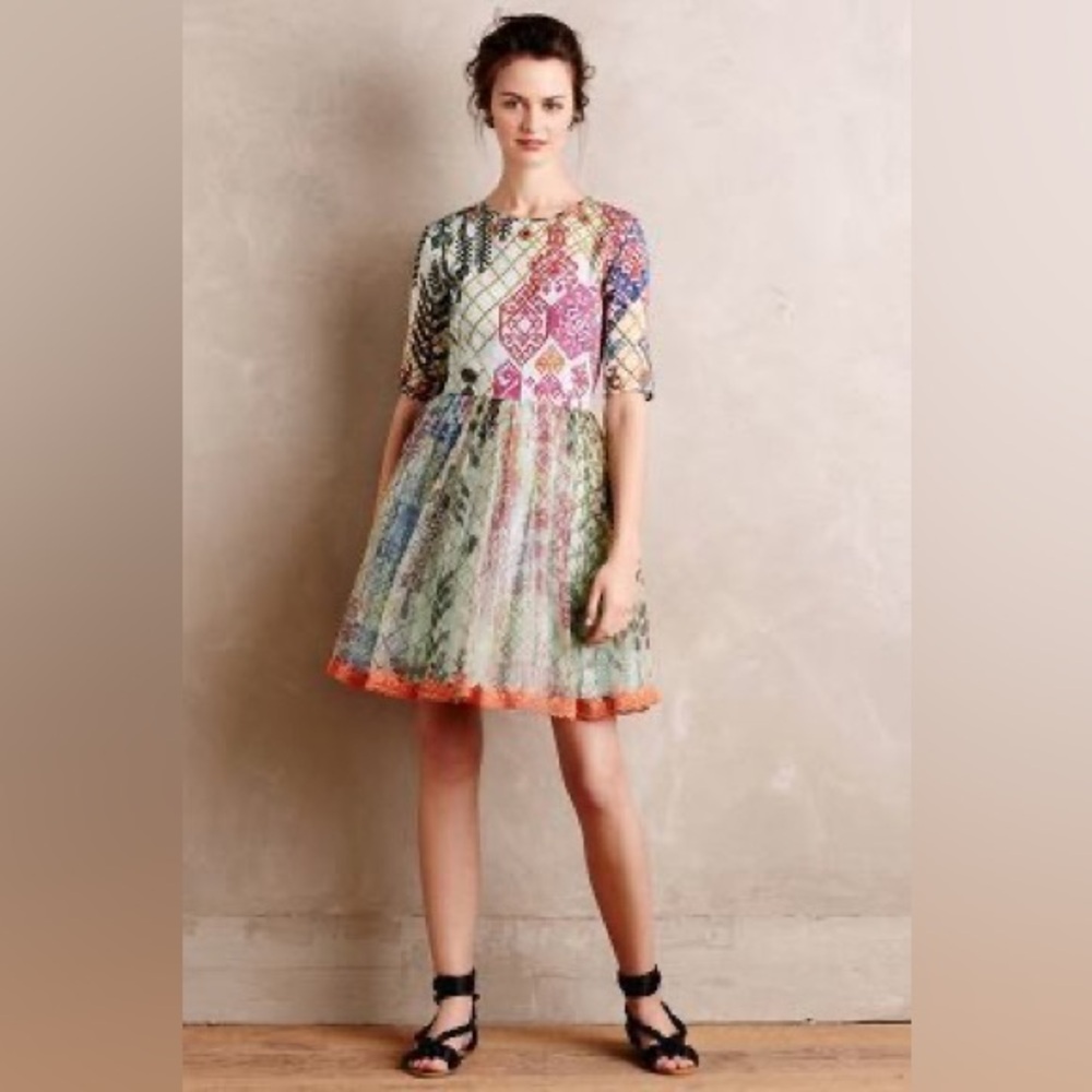 Hemant and Nandita Multicolor Patchwork Mini Dress
